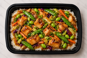 Sesame Ginger Chicken & Vegetable Rice Bowl